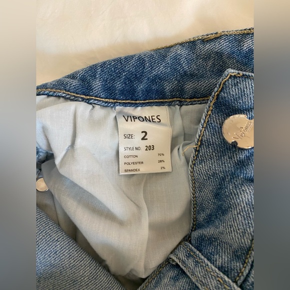 Trendy Blue Distressed Mini Skirt - Picture 4 of 4